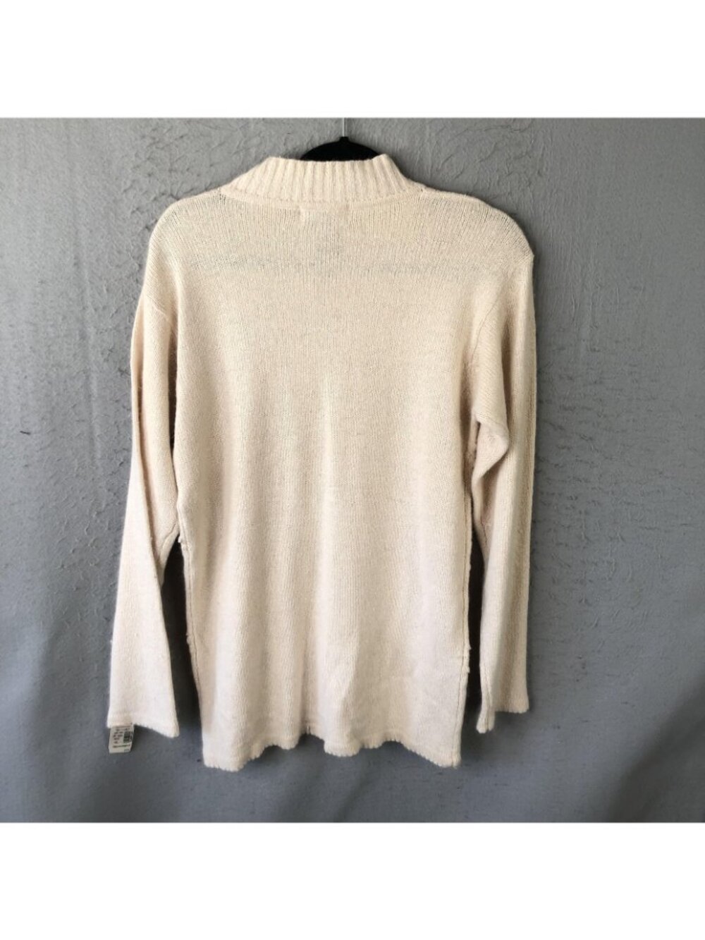 Vintage Beldoch Popper Sweater Tunic Womens L Cream Silk Angora Beaded Floral - Picture 2 of 16